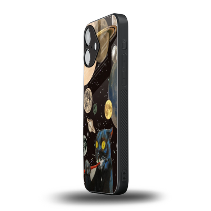 Galactic Purr iPhone 16 mobile cover | shockproof glass phone case