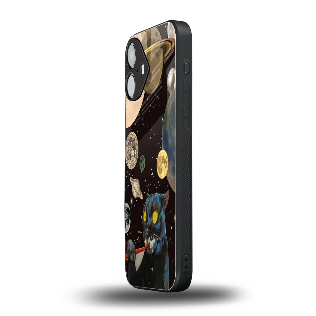 Galactic Purr iPhone 16 mobile cover | shockproof glass phone case