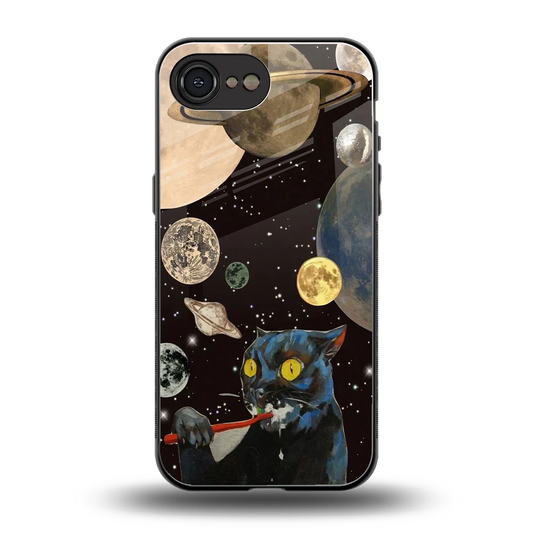 Galactic Purr back phone cover | glass case for iphone 16e