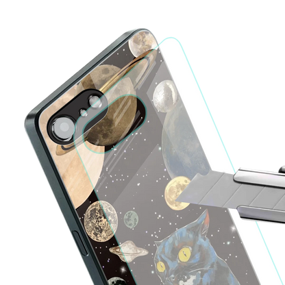 Galactic Purr stylish phone case for iphone 16e | glossy glass and slim fit