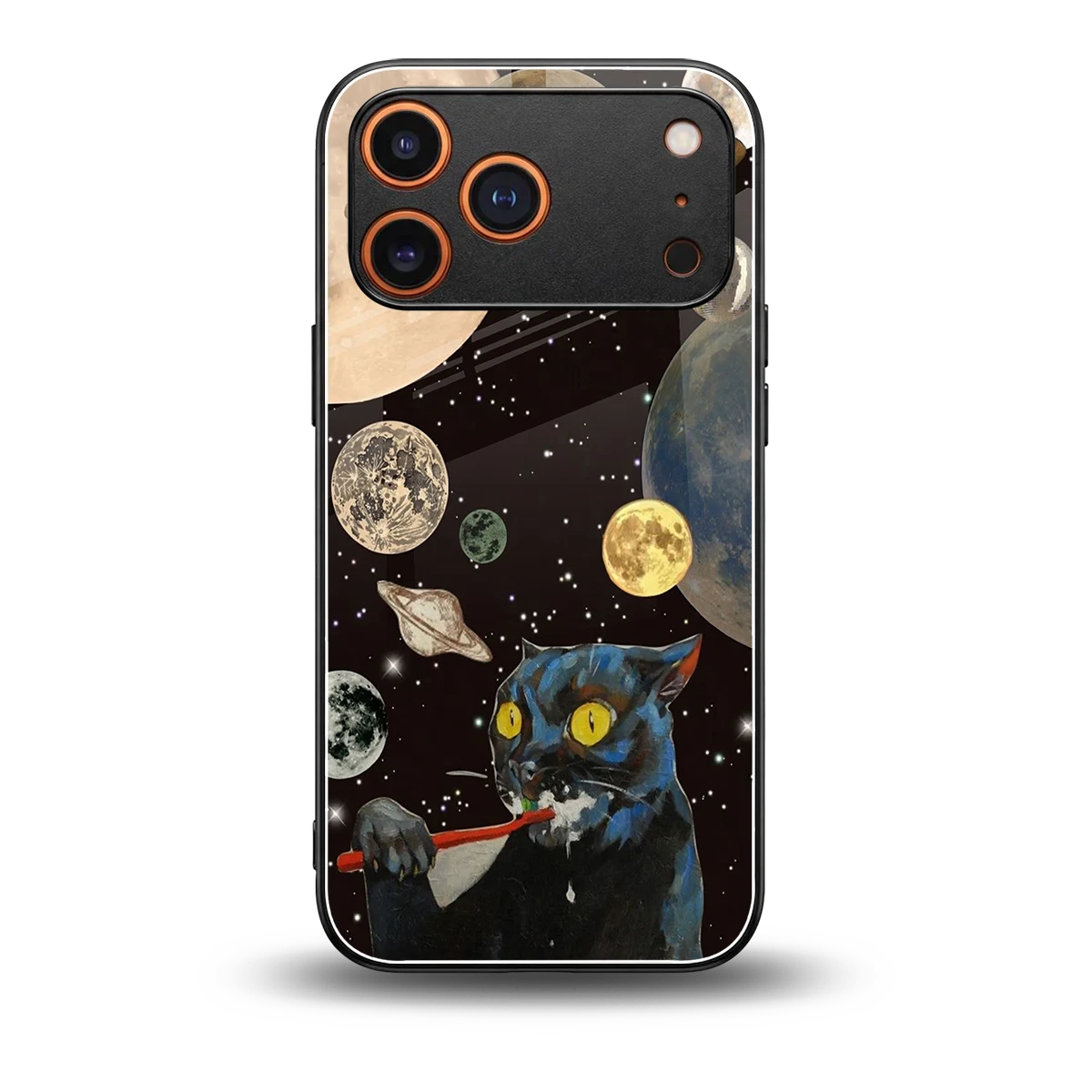 Galactic Purr back phone cover | glass case for iphone 17 pro