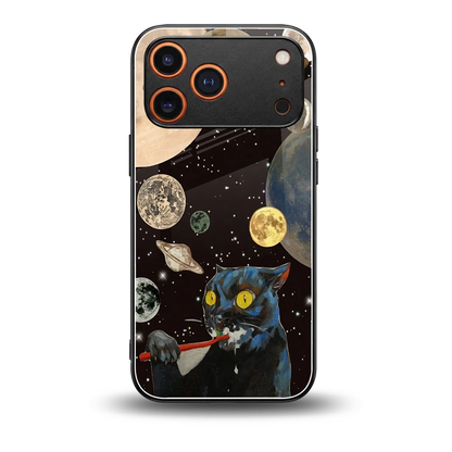 Galactic Purr back phone cover | glass case for iphone 17 pro