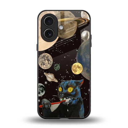 Galactic Purr back phone cover | glass case for iphone 17