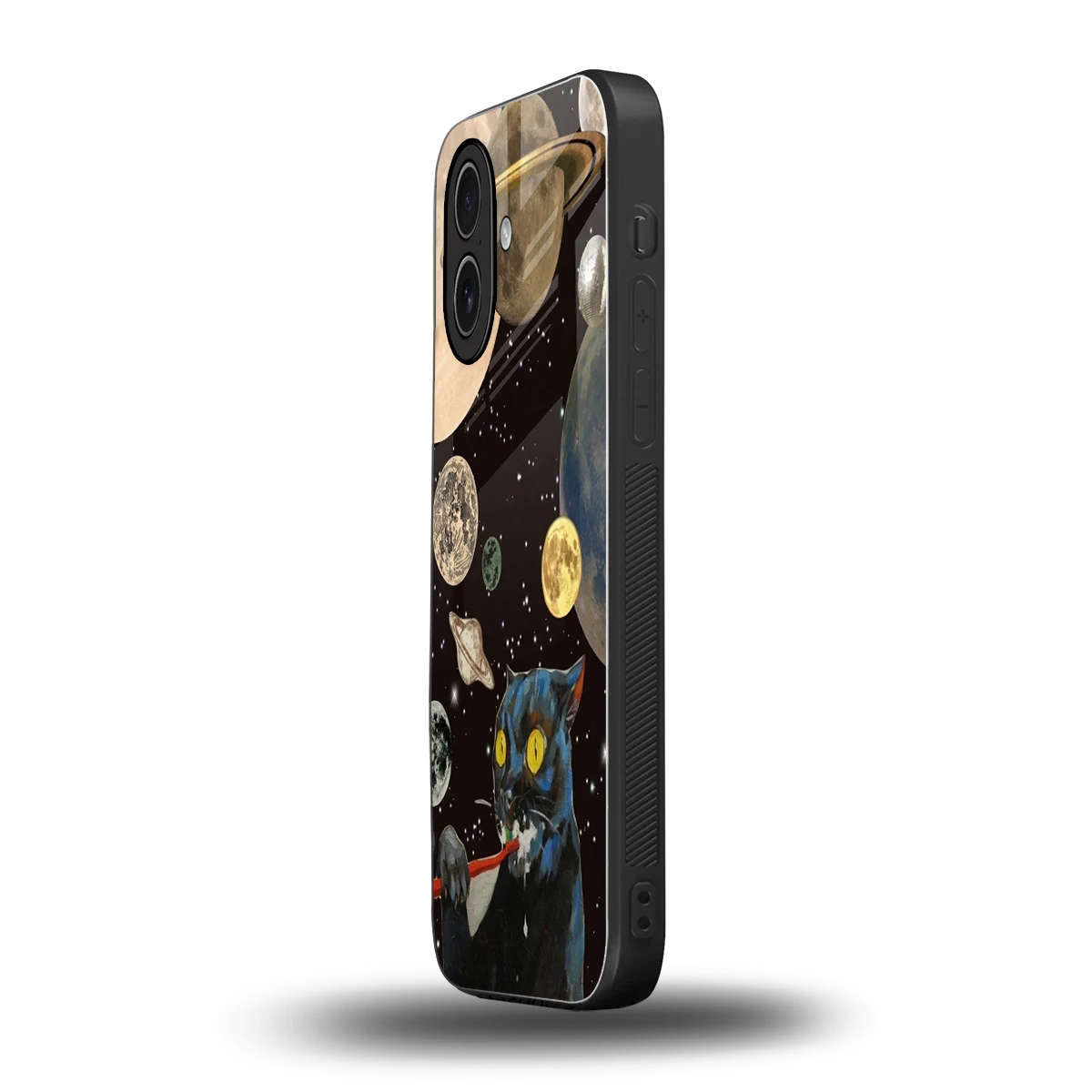 Galactic Purr iphone 17 mobile cover | shockproof glass phone case