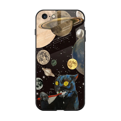 Galactic Purr back phone cover | glass case for iphone 6