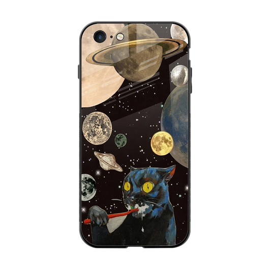 Galactic Purr back phone cover | glass case for iphone 6s plus