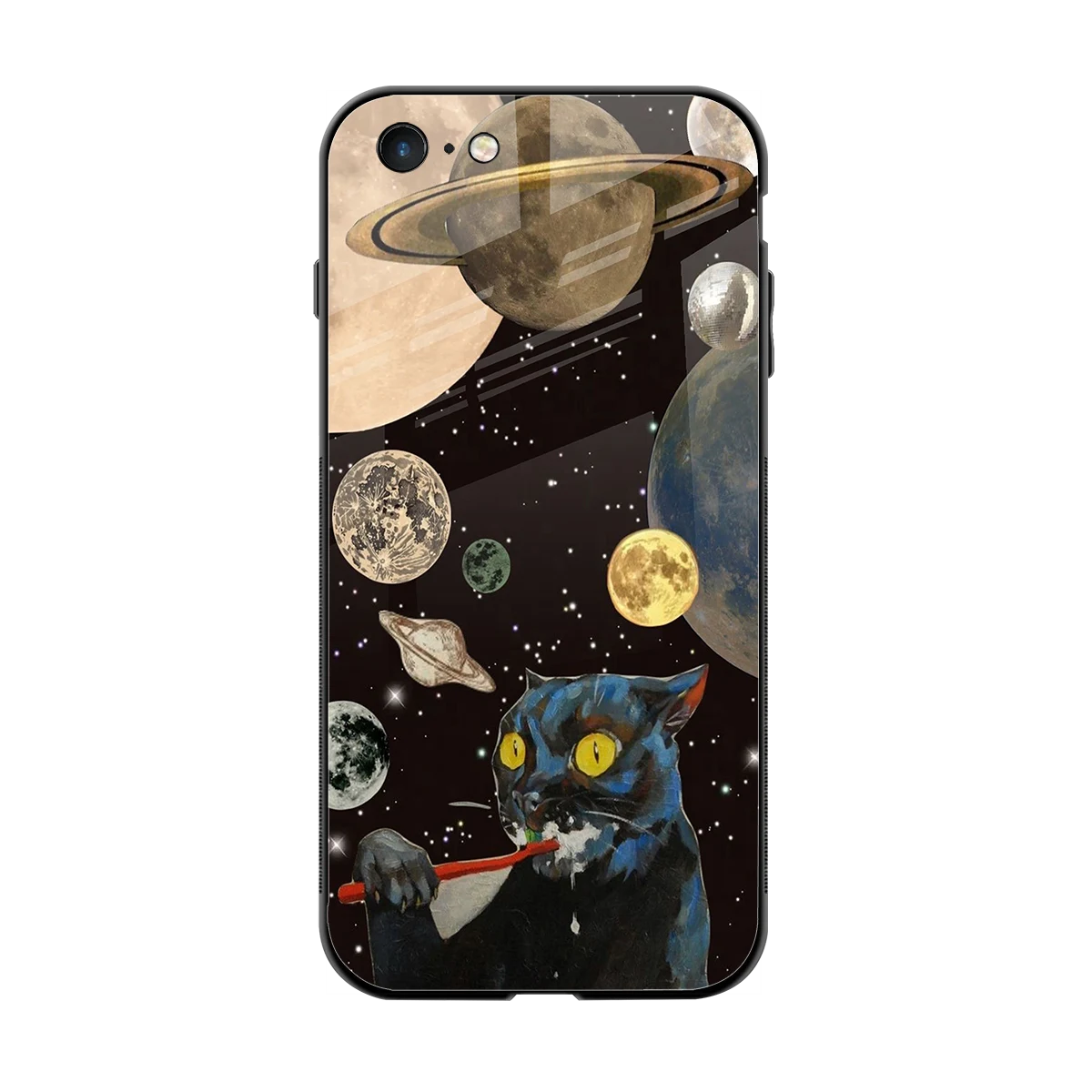 Galactic Purr back phone cover | glass case for iphone 6s