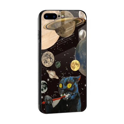 Galactic Purr sleek iphone 8 plus cover with tempered glass back and TPU edges