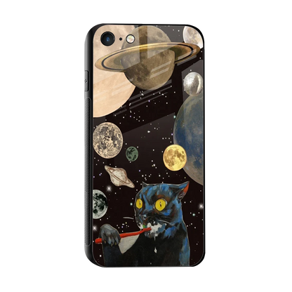 Galactic Purr sleek iphone 7 cover with tempered glass back and TPU edges