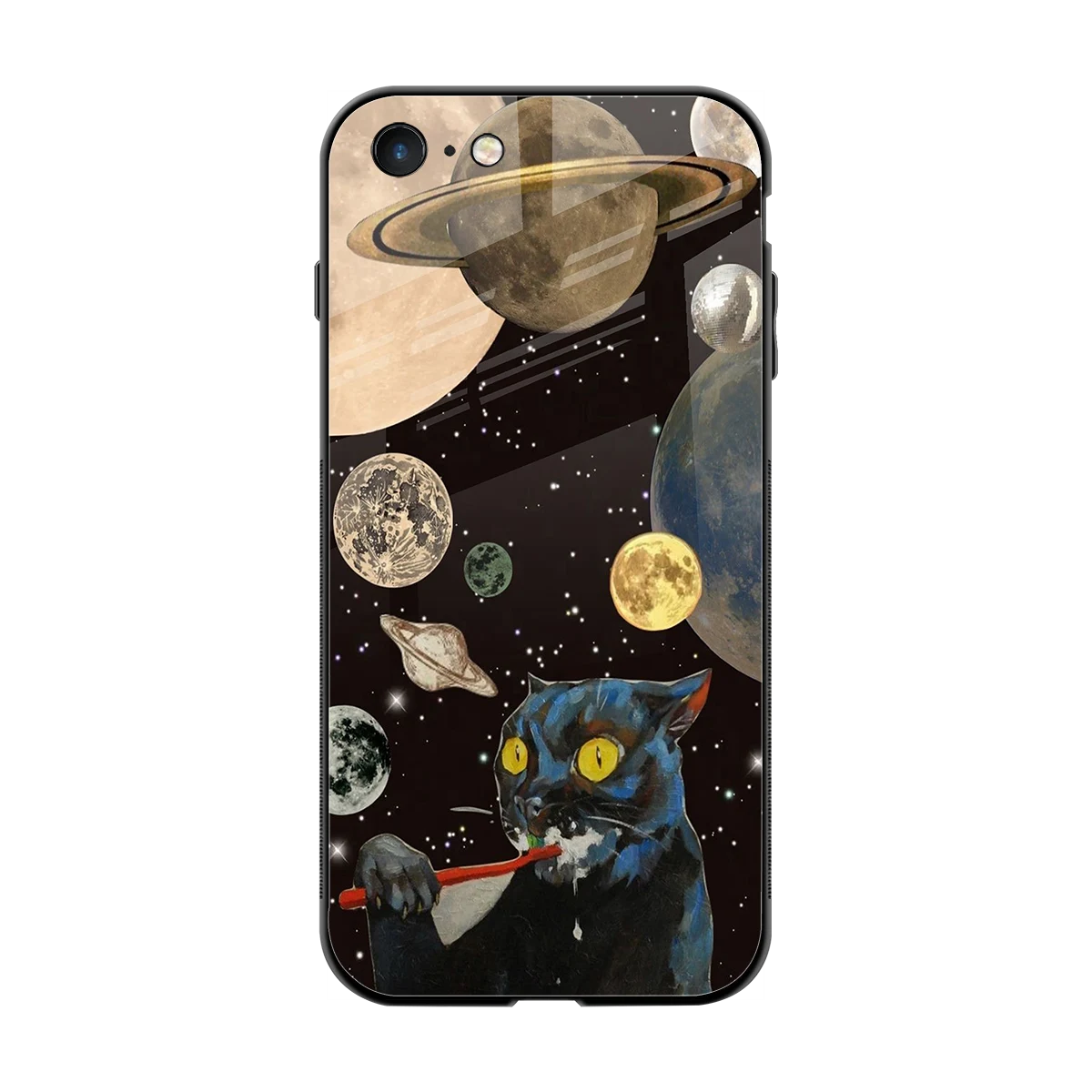 Galactic Purr back phone cover | glass case for iphone 7