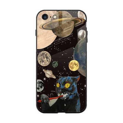 Galactic Purr back phone cover | glass case for iphone 7