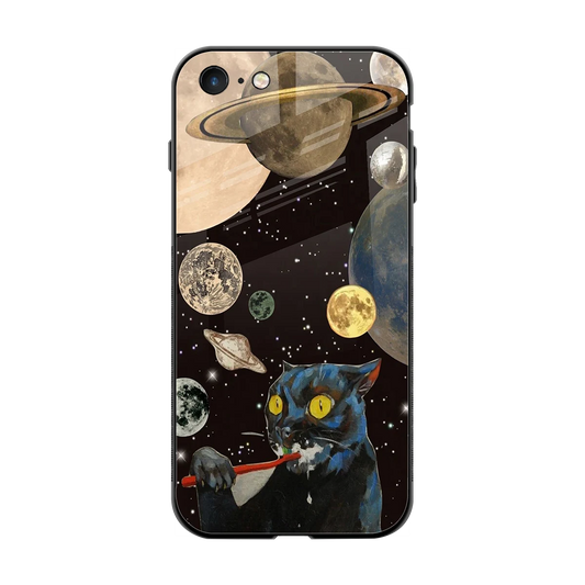 Galactic Purr back phone cover | glass case for iphone 7