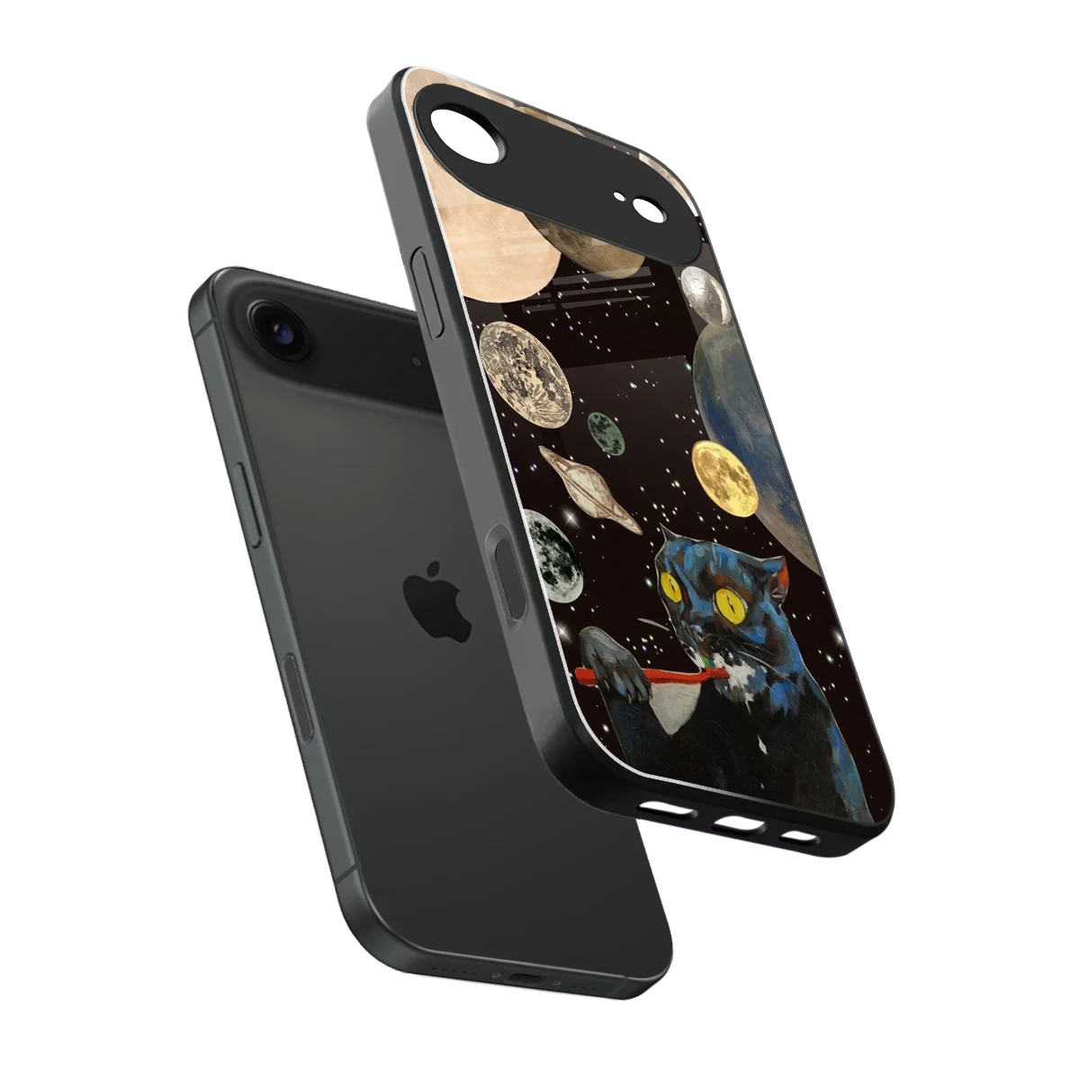 Galactic Purr sleek iphone air cover with tempered glass back and TPU edges