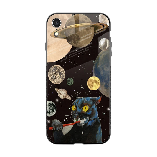 Galactic Purr back phone cover | glass case for iphone xr