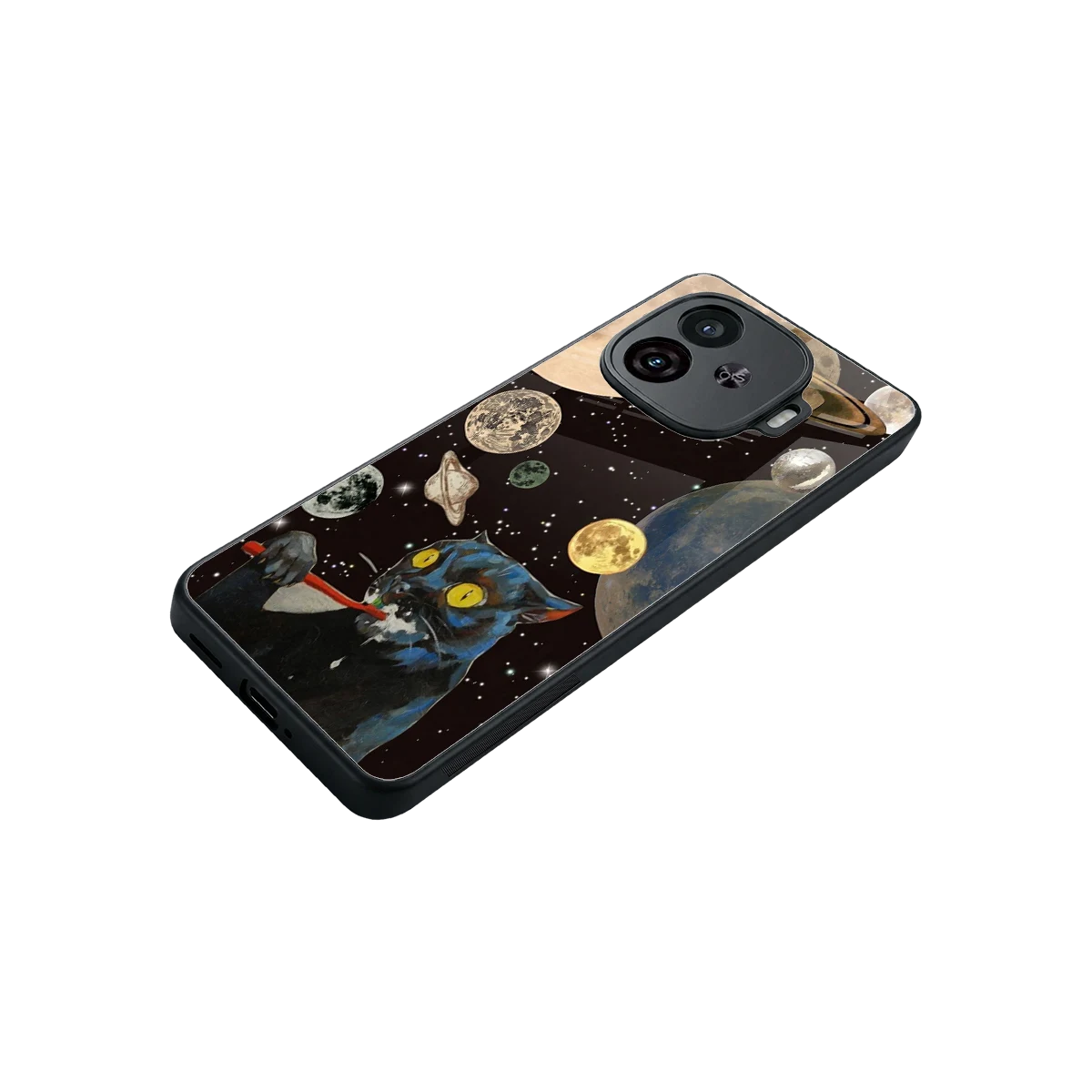 Galactic Purr stylish phone case for iqoo neo 10r 5g | glossy glass and slim fit