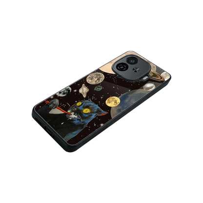 Galactic Purr stylish phone case for iqoo neo 10r 5g | glossy glass and slim fit