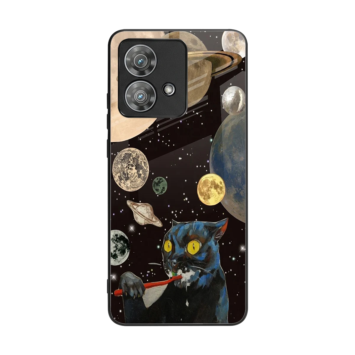 Galactic Purr back phone cover | glass case for motorola edge 40 neo 5g