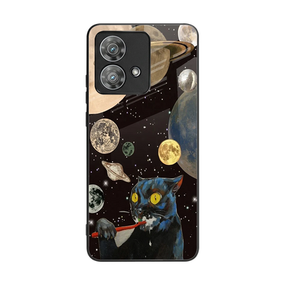 Galactic Purr back phone cover | glass case for motorola edge 40 neo 5g