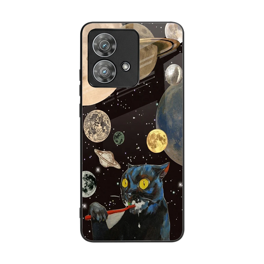 Galactic Purr back phone cover | glass case for motorola edge 40 neo 5g