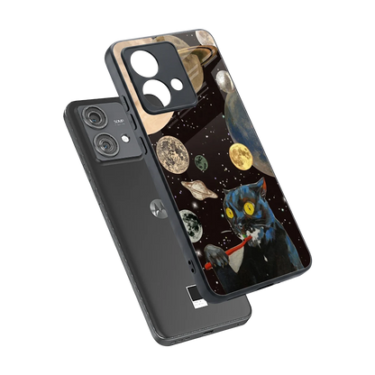 Galactic Purr sleek motorola edge 40 neo 5g cover with tempered glass back and TPU edges