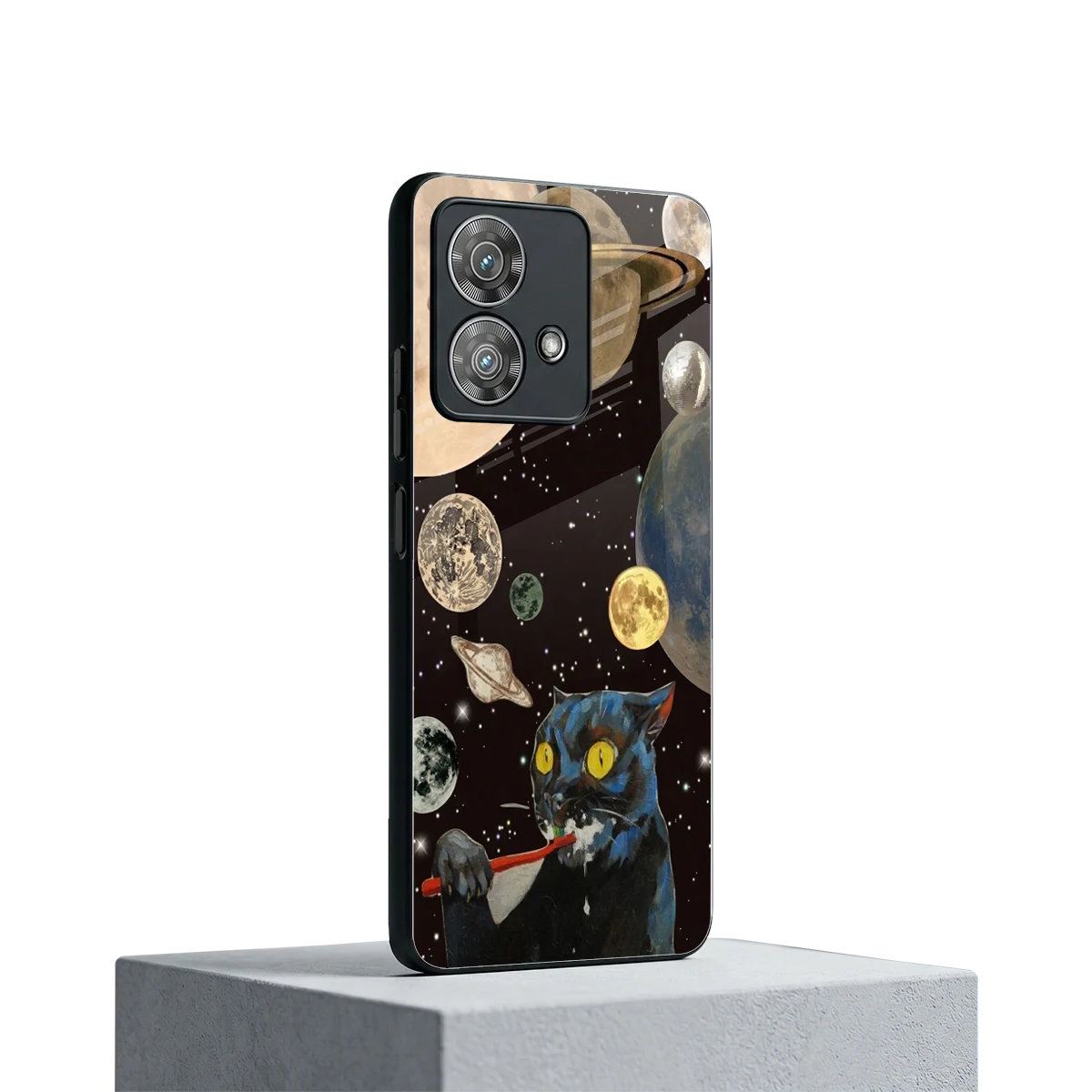 Galactic Purr motorola edge 40 neo 5g mobile cover | shockproof glass phone case