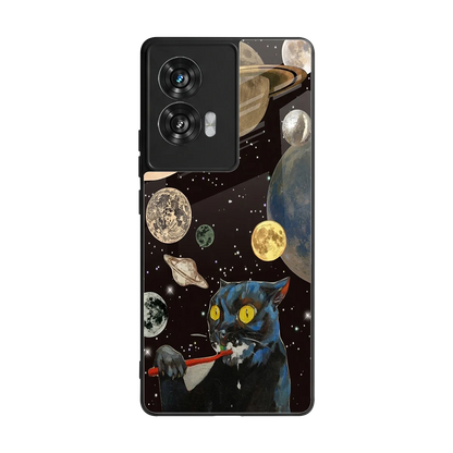 Galactic Purr back phone cover | glass case for motorola edge 50 fusion