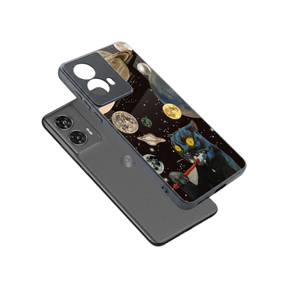 Galactic Purr sleek motorola edge 50 fusion cover with tempered glass back and TPU edges