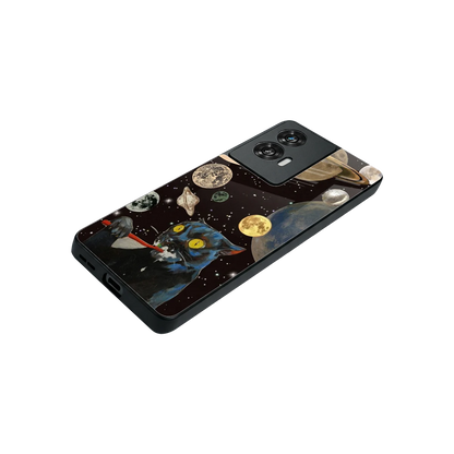 Galactic Purr stylish phone case for motorola edge 50 fusion | glossy glass and slim fit