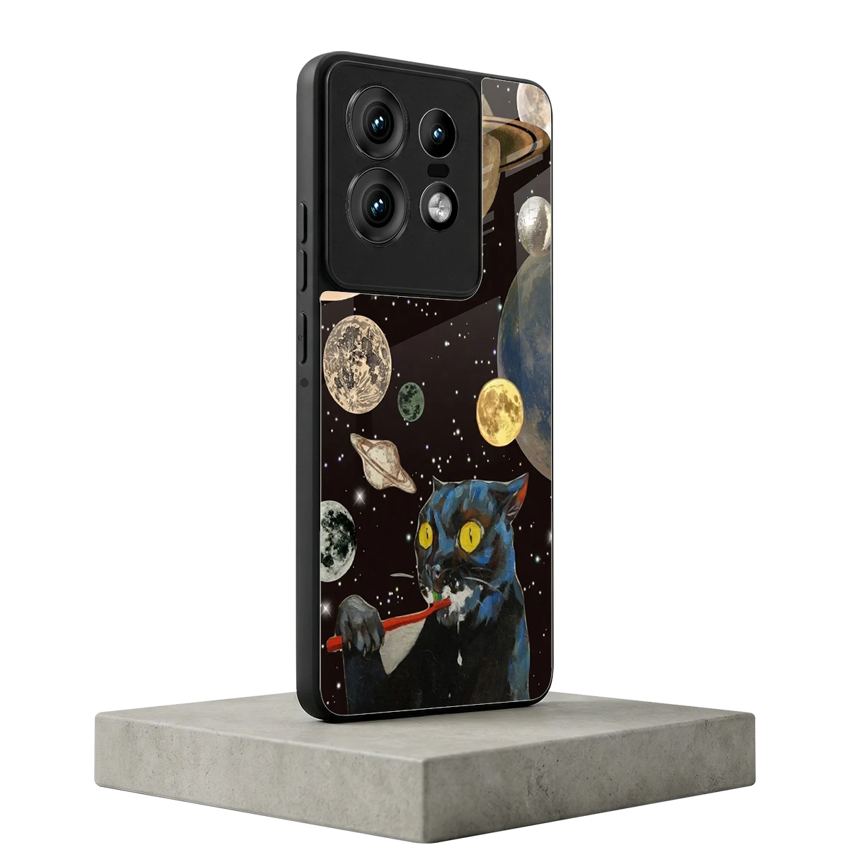 Galactic Purr motorola edge 50 pro mobile cover | shockproof glass phone case