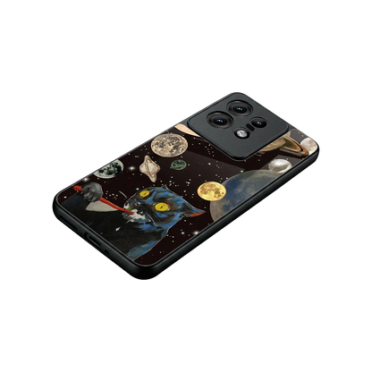 Galactic Purr stylish phone case for motorola edge 50 pro | glossy glass and slim fit