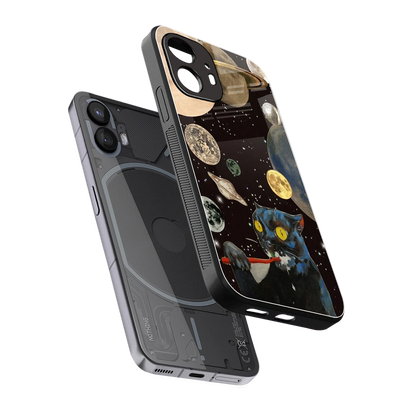 Galactic Purr sleek nothing phone 2 cover with tempered glass back and TPU edges