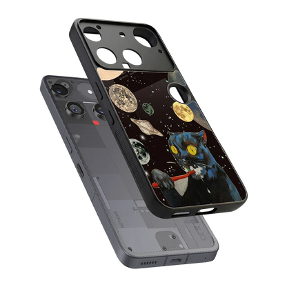Galactic Purr sleek nothing phone 3 cover with tempered glass back and TPU edges