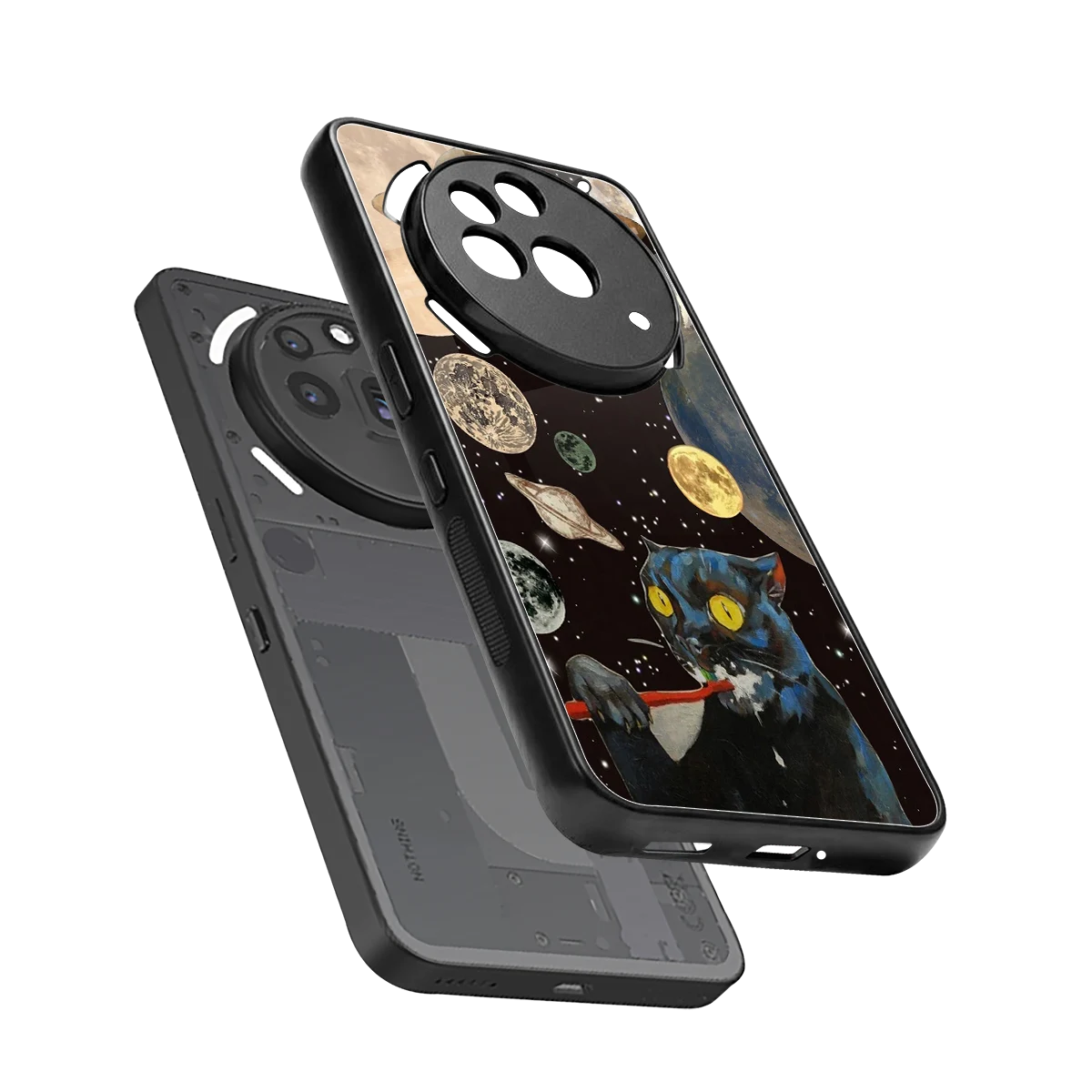 Galactic Purr sleek nothing phone 3a pro cover with tempered glass back and TPU edges