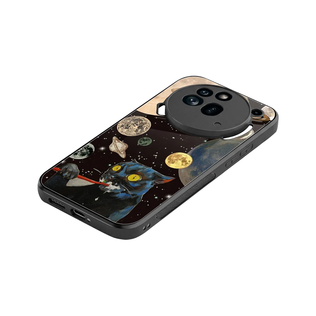 Galactic Purr stylish phone case for nothing phone 3a pro | glossy glass and slim fit