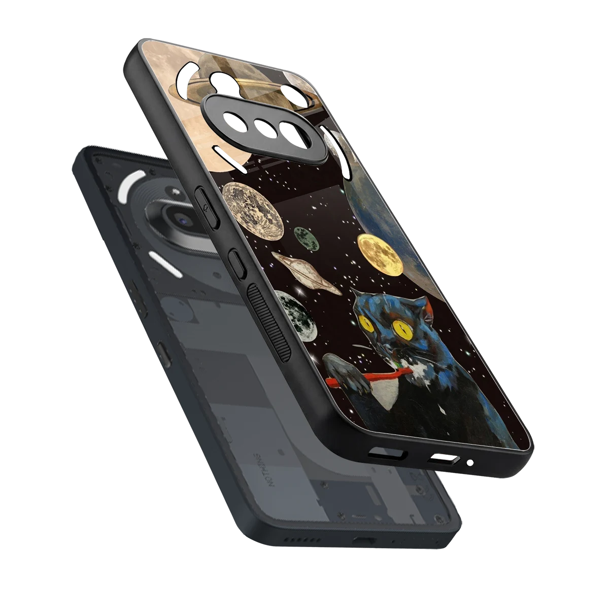 Galactic Purr sleek nothing phone 3a cover with tempered glass back and TPU edges