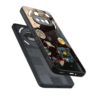 Galactic Purr sleek nothing phone 3a cover with tempered glass back and TPU edges