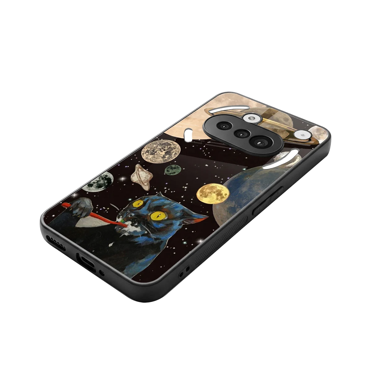 Galactic Purr stylish phone case for nothing phone 3a | glossy glass and slim fit