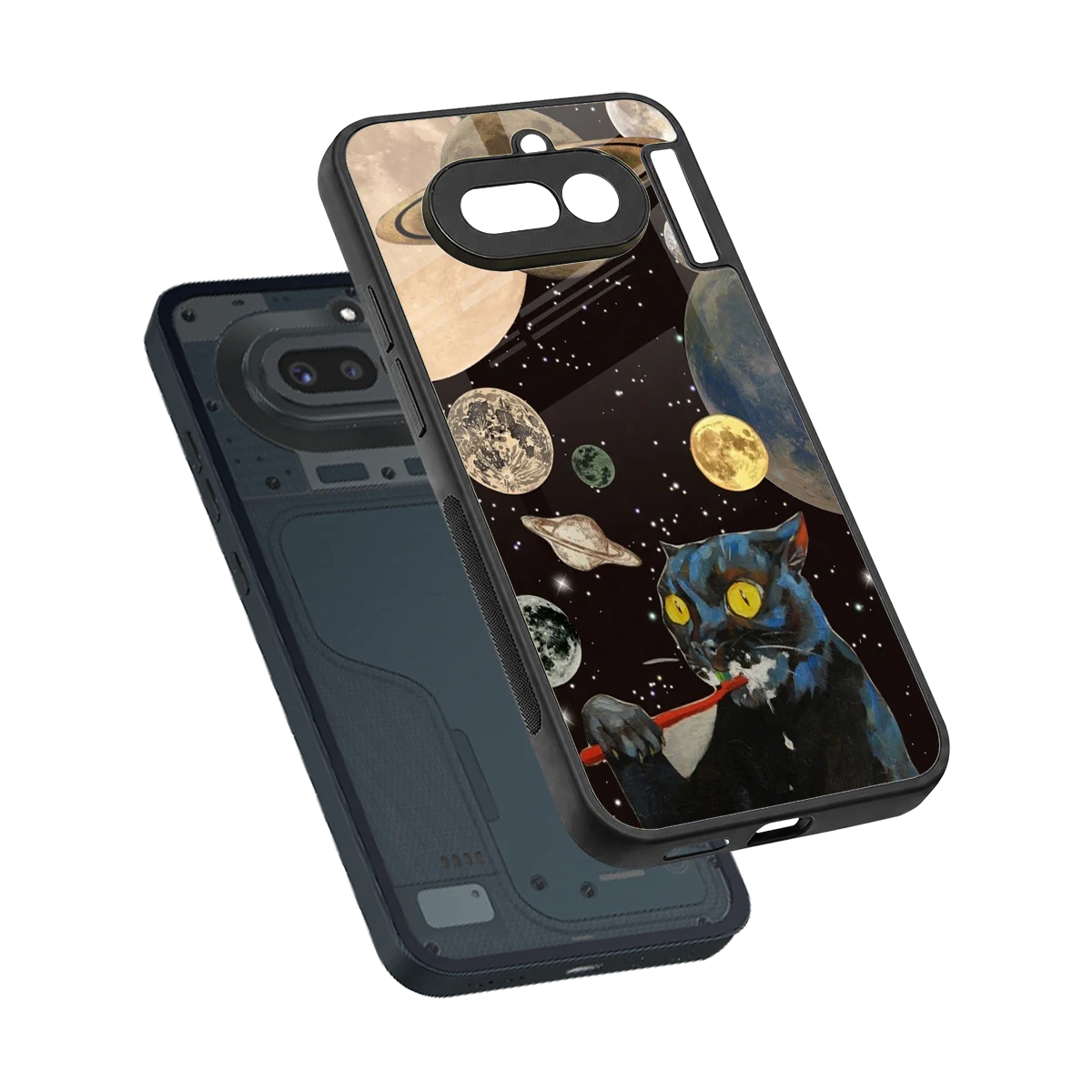 Galactic Purr sleek nothing phone 4a cover with tempered glass back and TPU edges