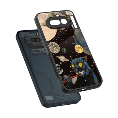 Galactic Purr sleek nothing phone 4a cover with tempered glass back and TPU edges
