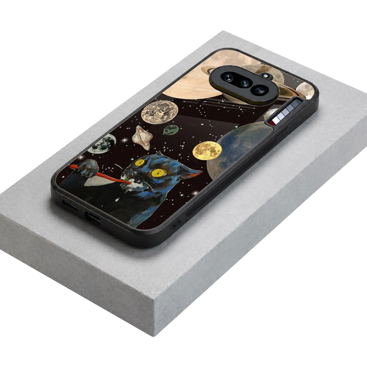Galactic Purr stylish phone case for nothing phone 4a | glossy glass and slim fit