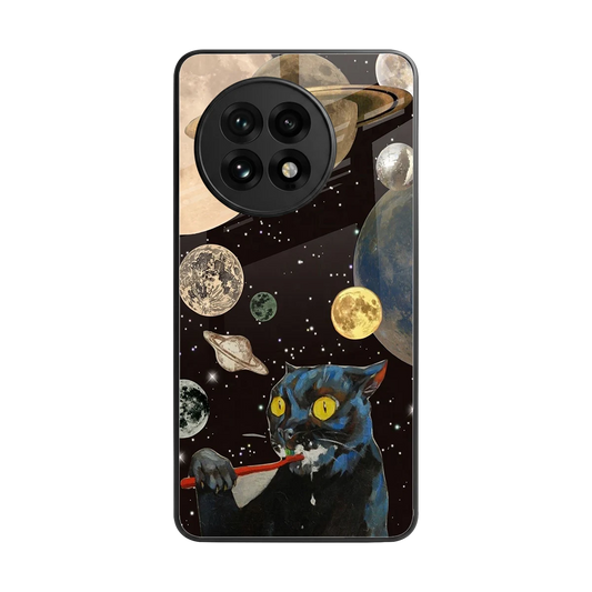 Galactic Purr back phone cover | glass case for oneplus 13r
