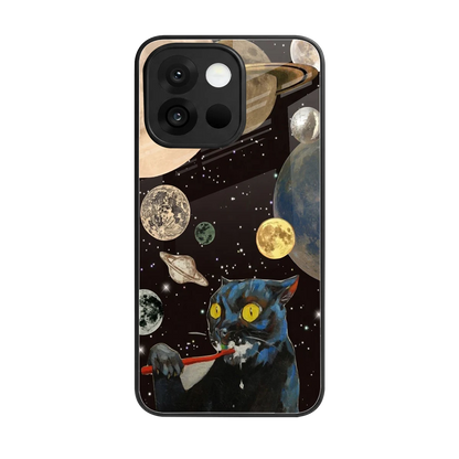 Galactic Purr back phone cover | glass case for oneplus 13s