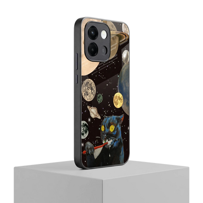 Galactic Purr oneplus 13s mobile cover | shockproof glass phone case