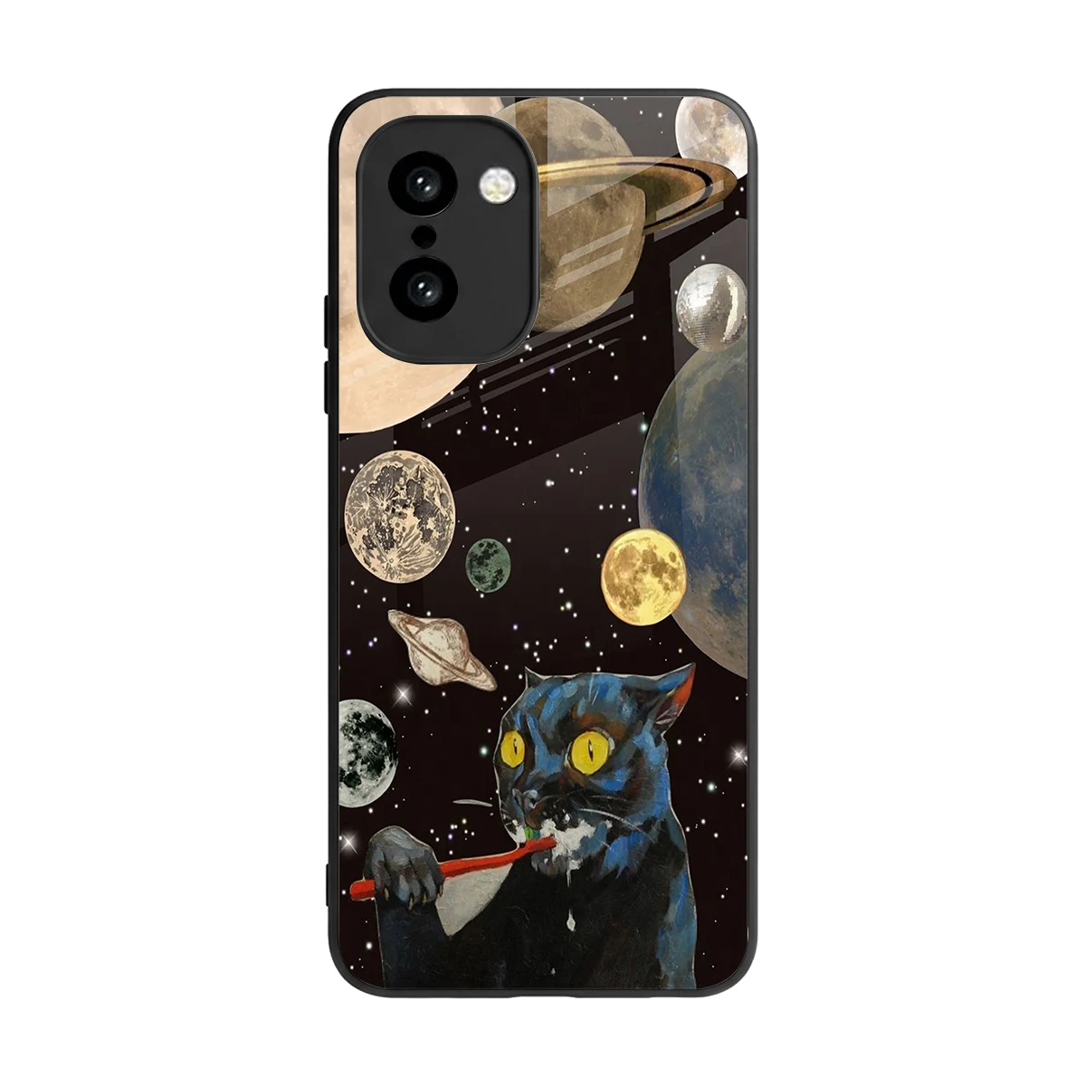 Galactic Purr back phone cover | glass case for oneplus 15r