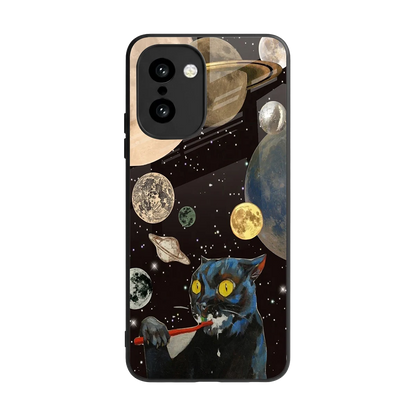 Galactic Purr back phone cover | glass case for oneplus 15r