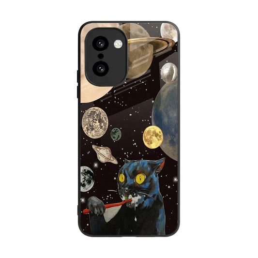 Galactic Purr back phone cover | glass case for oneplus 15r