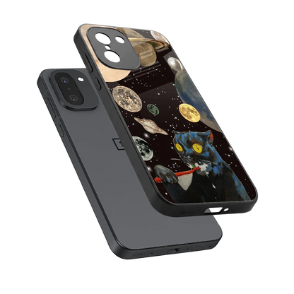 Galactic Purr sleek oneplus 15r cover with tempered glass back and TPU edges