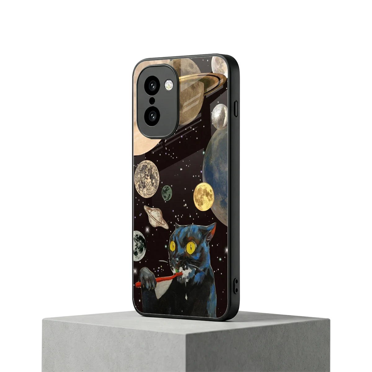 Galactic Purr oneplus 15r mobile cover | shockproof glass phone case