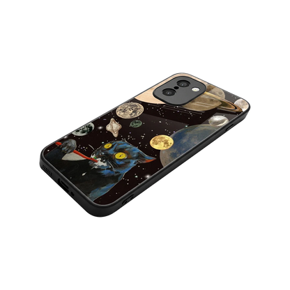 Galactic Purr stylish phone case for oneplus 15r | glossy glass and slim fit