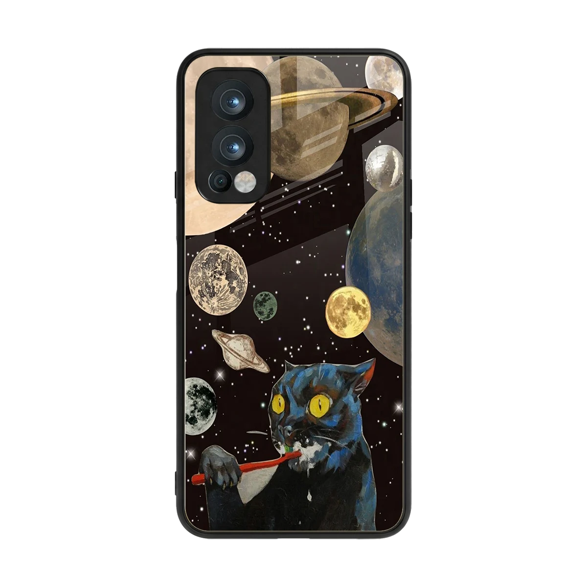Galactic Purr back phone cover | glass case for oneplus nord 2